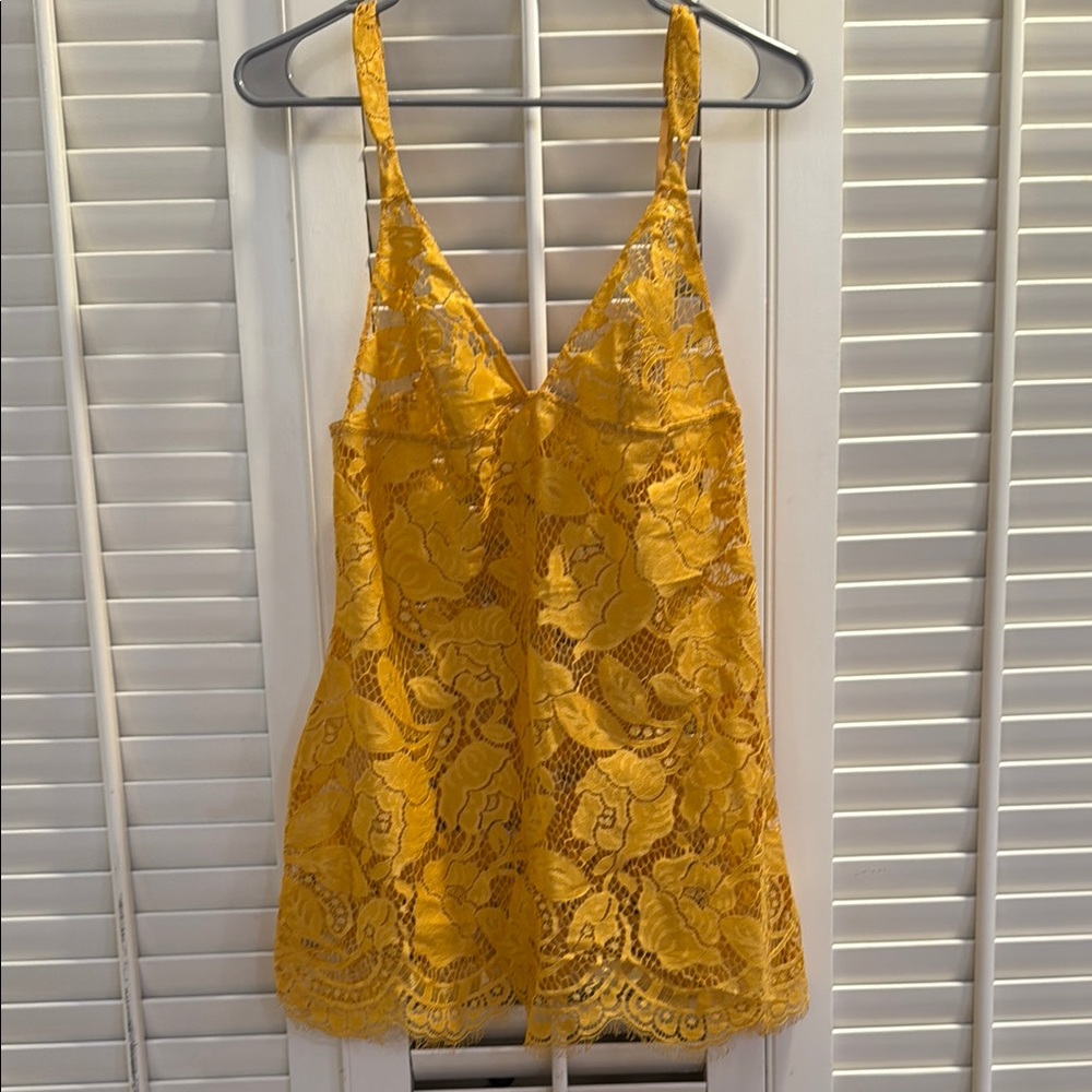 Yellow Lace Camisole Dress